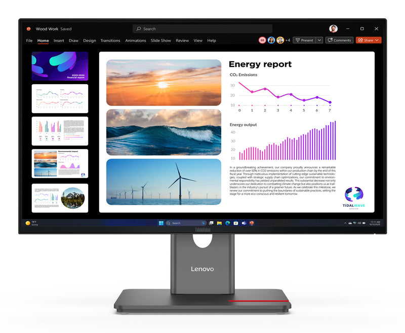 Lenovo ThinkVision P24Q-40 computerskærm 60,5 cm (23.8") 2560 x 1440 pixel Quad HD LCD Sort