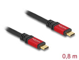 DeLOCK 80652 USB-kabel USB4 Gen 2x2 0,8 m USB C 20 Gbit/sek. 100 W Sort, Rød