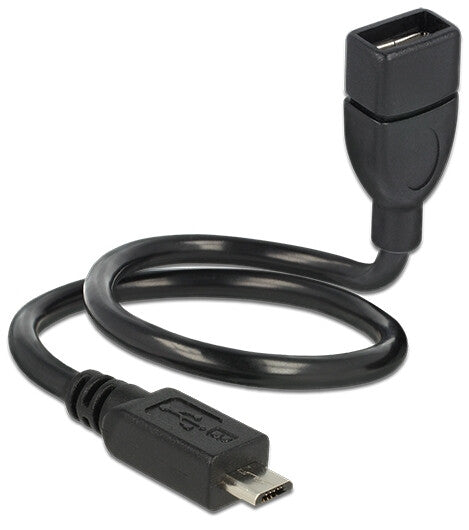 DeLOCK 83927 USB-kabel USB 2.0 0,35 m Micro-USB B USB A 0,48 Gbit/sek. Sort