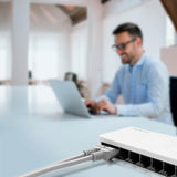 Qoltec 52246 netværksswitch Ikke administreret Hvid