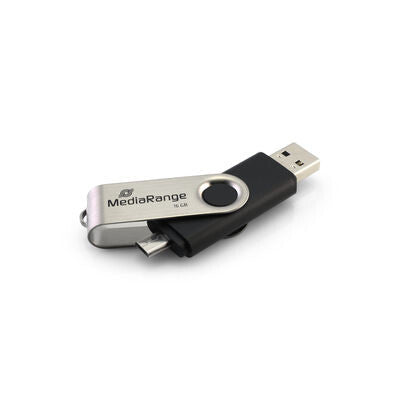 MediaRange MR930-2 USB-nøgle 8 GB USB Type-A / Micro-USB 2.0 Sort, Sølv