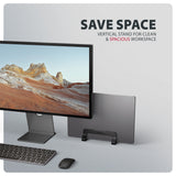 Axagon STND-VB Vertikaler Laptop-Ständer, einstellbare Breite, Aluminium Stander til laptop og tablet Sort 43,9 cm (17.3")