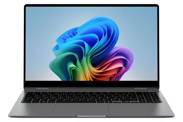 Samsung Galaxy Book5 360 Intel Core Ultra 5 226V Laptop 39,6 cm (15.6") Berøringsskærm Fuld HD 16 GB LPDDR5x-SDRAM 512 GB SSD Wi-Fi 7 (802.11be) Windows 11 Pro Grå QWERTZ Tysk
