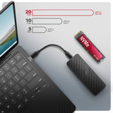 Axagon EEM2-20G NVMe-SSD-Gehäuse USB-C 3.2 20 Gbps 2230 - 2280 - schwarz SSD kabinet Sort M.2