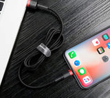 Baseus CALKLF-B19 kabel til mobiltelefon Sort, Rød 1 m USB A Lightning