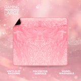 Deltaco Gaming PMP80 Gaming-musemåtte Large, 450 x 400 x 4 mm, syede kanter, pink