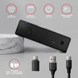 Axagon EE35-GTR USB-C 5Gbps - SATA 6G, 3.5 RIBBED box BLACK - USB Typ C HDD kabinet Sort 3.5"