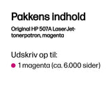 HP Original 507A LaserJet-tonerpatron, magenta