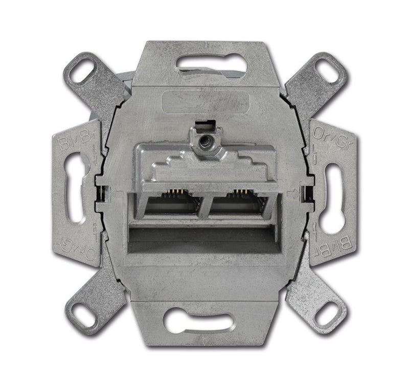 Busch-Jaeger 0218/12-101 stikkontakt 2 x RJ-45 Metallic
