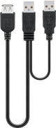 Deltaco 93353 USB-kabel USB 2.0 0,3 m USB A 2 x USB A 0,48 Gbit/sek. Sort