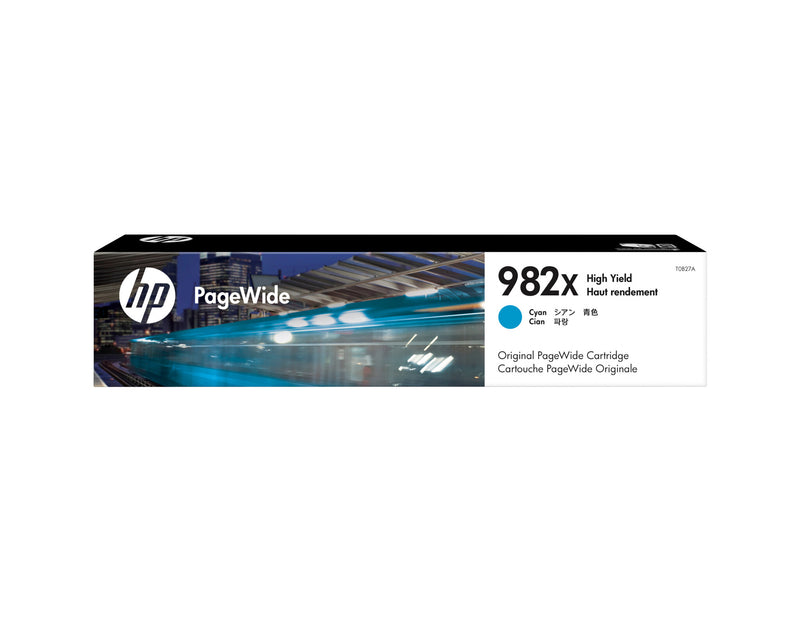 HP Original 982X PageWide-patron med høj kapacitet, cyan