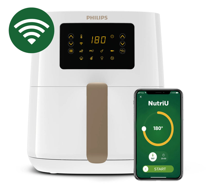 Philips 5000 series HD9255/30 frituregryde Enkelt 4,1 L Enkeltstående 1400 W Varmluftsteger Guld, Hvid