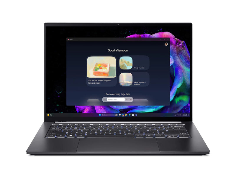 Acer Swift SFX14-73G-975F Intel Core Ultra 9 285H Laptop 36,8 cm (14.5") Berøringsskærm WQXGA+ 32 GB LPDDR5x-SDRAM 2 TB SSD NVIDIA GeForce RTX 5070 Wi-Fi 6E (802.11ax) Windows 11 Home Grå