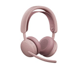 Logitech Zone Wireless 2 ES for Business Headset Trådløs Business/Everyday USB Type-C Bluetooth Rose