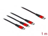 DeLOCK 86711 USB-kabel USB 2.0 1 m USB C USB C/Micro-USB B/Lightning Sort, Rød