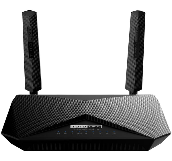 TOTOLINK LR1200 Router WiFi AC1200 Dual Band trådløs router Hurtigt ethernet Dual-band (2,4 GHz / 5 GHz) 4G Sort