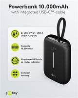 Goobay 76251 powerbank Lithium polymer (LiPo) 10000 mAh Sort