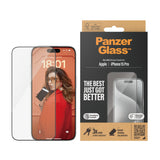 PanzerGlass ® Skærmbeskyttelse iPhone 15 Pro | Ultra-Wide Fit m. EasyAligner