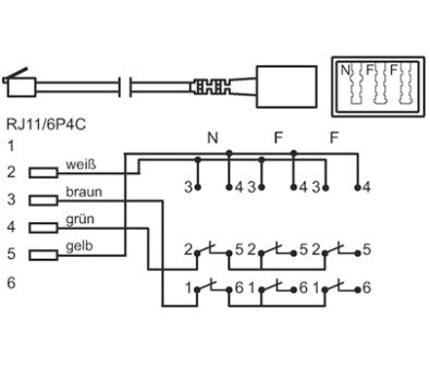 Goobay TEL ADAP RJ11 - TAE NFF Sort