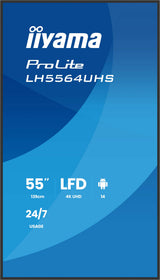 iiyama LH5564UHS-B1AG skilte display Digital fladpaneldisplay 139,7 cm (55") Wi-Fi 500 cd/m² 4K Ultra HD Sort Indbygget processer Android 24/7
