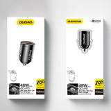 DUDAO R3MAX USB+ USB-C 48W Car Charger Universel Grå Cigartænder Hurtig opladning Automatisk