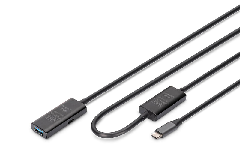 Digitus DA-73111 USB-kabel USB 3.2 Gen 1 (3.1 Gen 1) 10 m USB C USB A 5 Gbit/sek. Sort