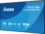 iiyama LH8675UHS-B2AG skilte display Digital fladpaneldisplay 2,17 m (85.6") LCD Wi-Fi 500 cd/m² 4K Ultra HD Sort Indbygget processer Android 11 24/7