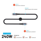 FIXED FIXDBP-CC2-GR USB-kabel USB 2.0 2 m USB C 20 Gbit/sek. 240 W Grå