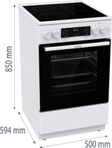 Gorenje GECS5C70WA Fritstående komfur Elektrisk Keramisk Hvid