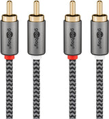 Goobay 65294 lydkabel 3 m 2 x RCA Sort, Sølv