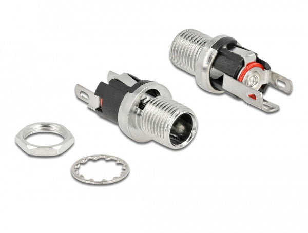 DeLOCK 90056 kabelsamler DC 5.5 x 2.1 x 12 mm M8*P0.75 Krom