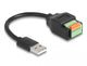 DeLOCK 66061 USB-kabel USB 2.0 0,15 m USB A 5-pin terminal block Sort