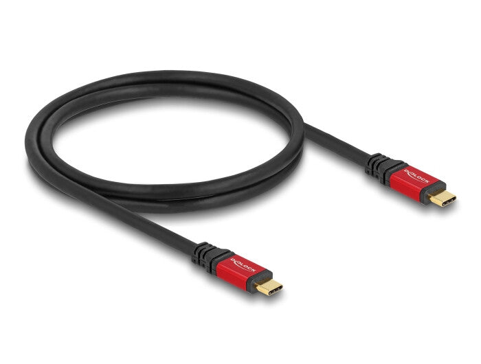DeLOCK 80098 USB-kabel USB 3.2 Gen 2 (3.1 Gen 2) 1 m USB C 10 Gbit/sek. 100 W Sort, Rød
