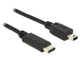 DeLOCK 0.5m, USB2.0-C/USB2.0 Mini-B USB-kabel 0,5 m Mini-USB B USB C 0,48 Gbit/sek. Sort