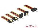 DeLOCK 60148 SATA-kabel 0,3 m SATA 15-stik 4 x SATA 15-pin Beige, Orange, Rød, Gul