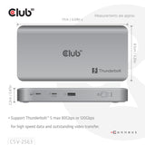 CLUB3D CSV-2563 dockingstation Thunderbolt 5 Sølv