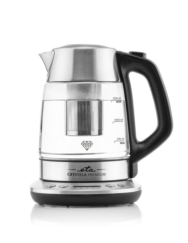 Eta ETA915390000 elkedel 1,5 L 2200 W Sort, Rustfrit stål, Transparent