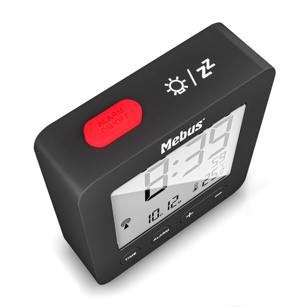 Mebus 25801 wekker Digital alarmur Sort