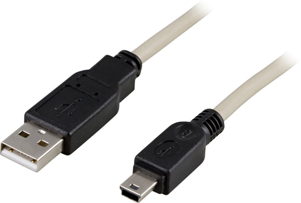 Deltaco USB 2.0 kabel Type A Han - Type Mini B Han 1m
