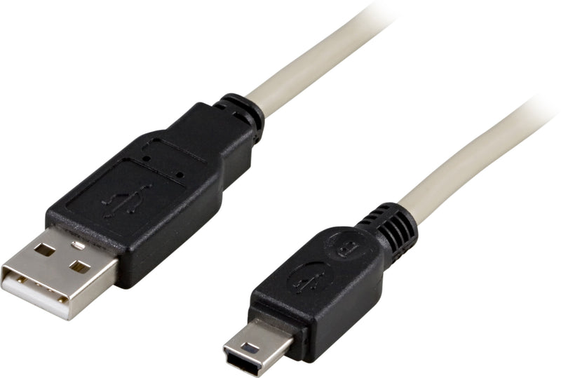 Deltaco USB 2.0 kabel Type A Han - Type Mini B Han 1m