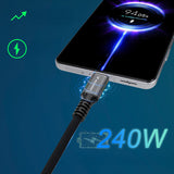 Wozinsky 5907769376726 USB-kabel USB4 Gen 2x2 2 m USB C 40 Gbit/sek. 240 W Sort