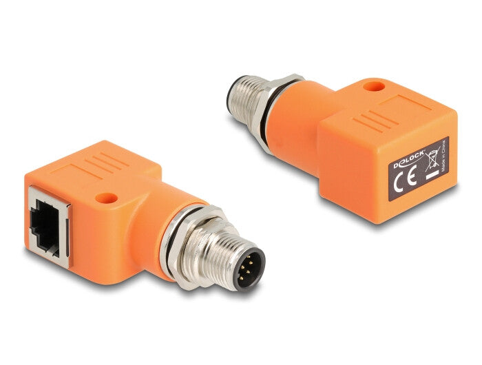 DeLOCK 60627 kabel kønsskifter M12 RJ45 Orange