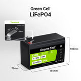 Green Cell LFPGC12V7AH UPS batteri Lithium jern fosfat (LiFePO4) 12,8 V 7 At