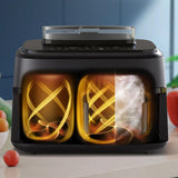 Philips 5000 series NA551/00 frituregryde Dobbelt 9 L Enkeltstående 2750 W Varmluftsteger Sort, Sølv