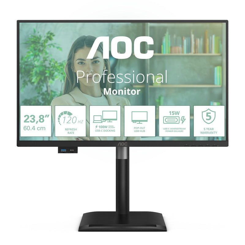 AOC 24P4CV computerskærm 60,5 cm (23.8") 1920 x 1080 pixel Fuld HD LED Sort