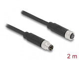 DeLOCK 80139 sensor- & aktuatorkabel 2 m M8 Sort