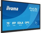 iiyama TE7513A-B2AG skilte display Interaktivt fladpanel 190,5 cm (75") Wi-Fi 500 cd/m² 4K Ultra HD Sort Berøringsskærm Indbygget processer Android 24/7