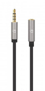 Manhattan 356022 lydkabel 1 m 3.5mm Sort, Sølv