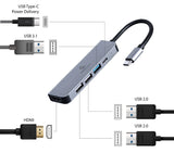 Gembird A-CM-COMBO5-03 dockingstation Ledningsført USB 3.2 Gen 1 (3.1 Gen 1) Type-C Sølv
