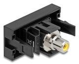 DeLOCK Easy 45 stikkontakt RCA Sort, Gul